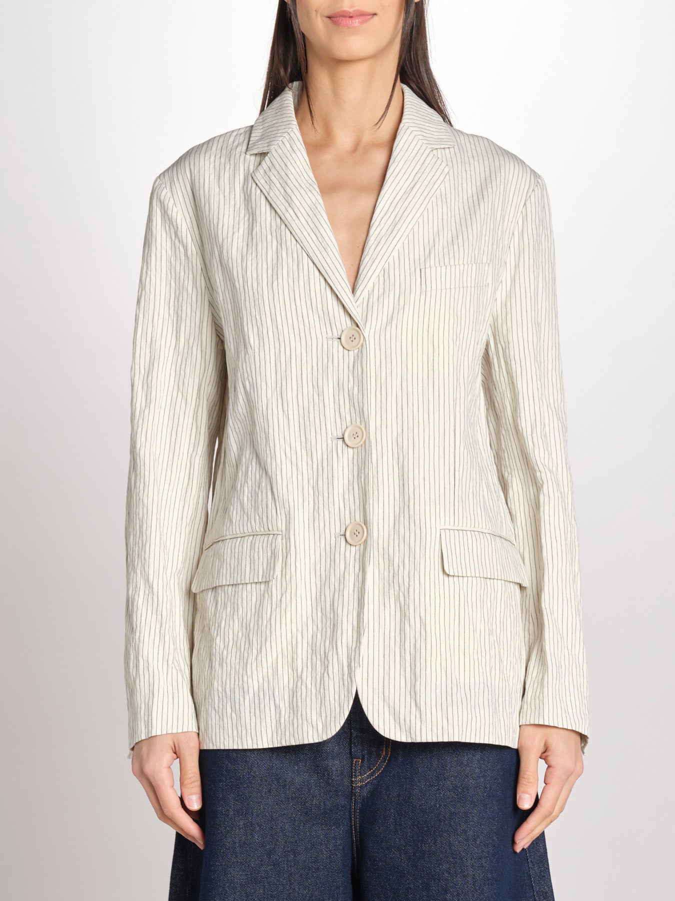 Blazer 3 bottoni gessato 0973 22042 NATURALE aspesi 