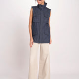 gilet sahariana in denim 1306 01998 DENIM SCURO aspesi 
