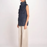 gilet sahariana in denim 1306 01998 DENIM SCURO aspesi 