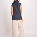 gilet sahariana in denim 1306 01998 DENIM SCURO aspesi 