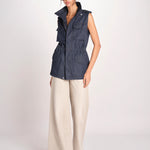 gilet sahariana in denim 1306 01998 DENIM SCURO aspesi 