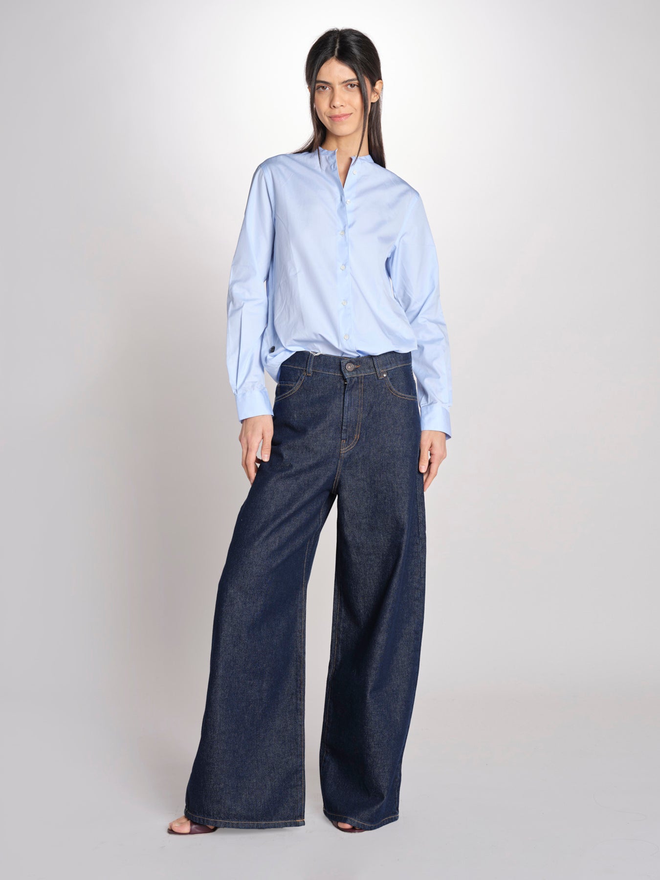 camicia con collo guru 5416 07126 AZZURRO aspesi 