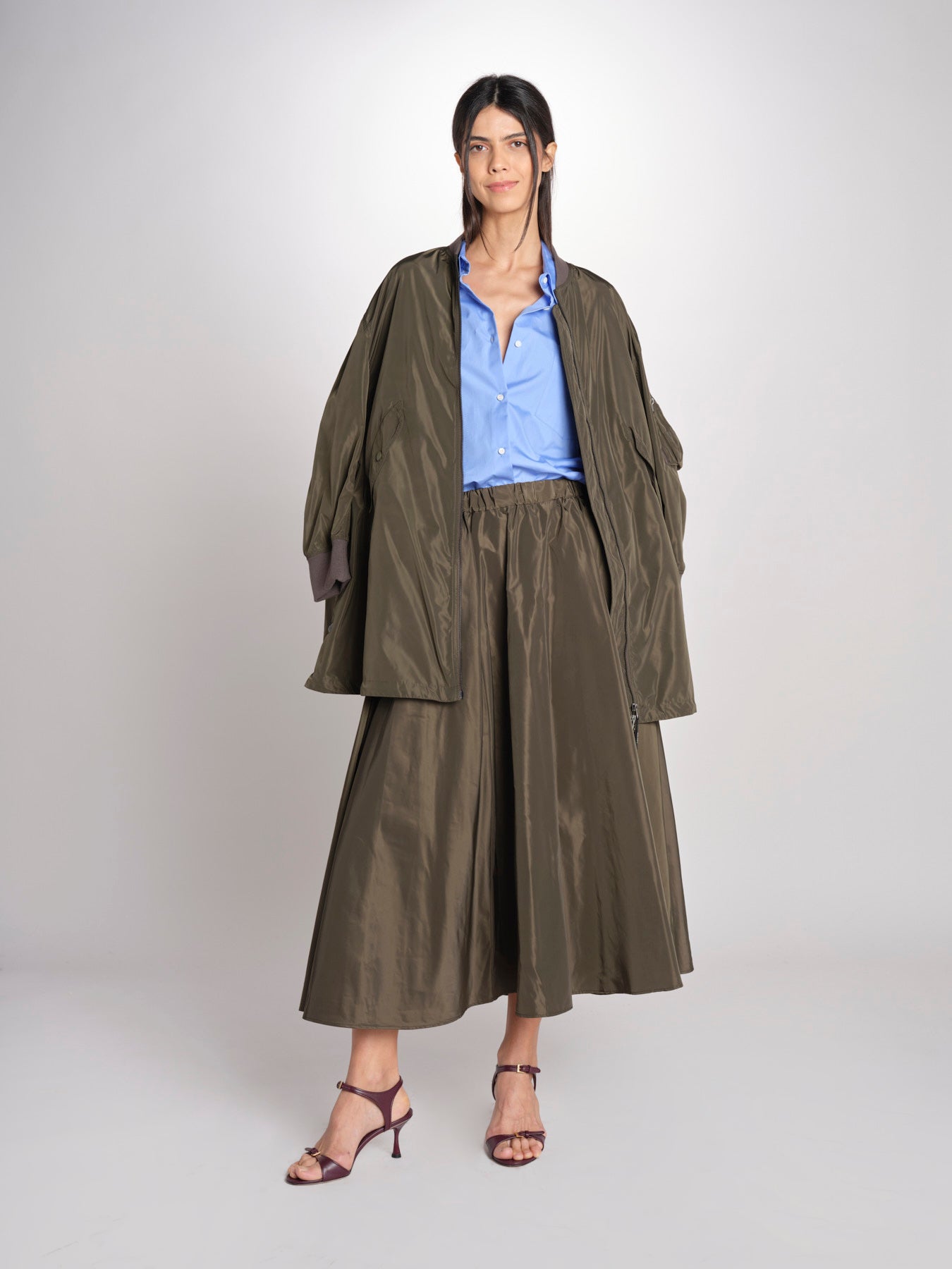 Gonna a ruota in nylon 5N23 01237 MILITARE aspesi 