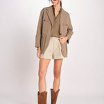 N616 giacca in nylon con tasche N616 01090 TORTORA aspesi 