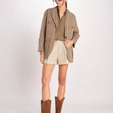 N616 giacca in nylon con tasche N616 01090 TORTORA aspesi 