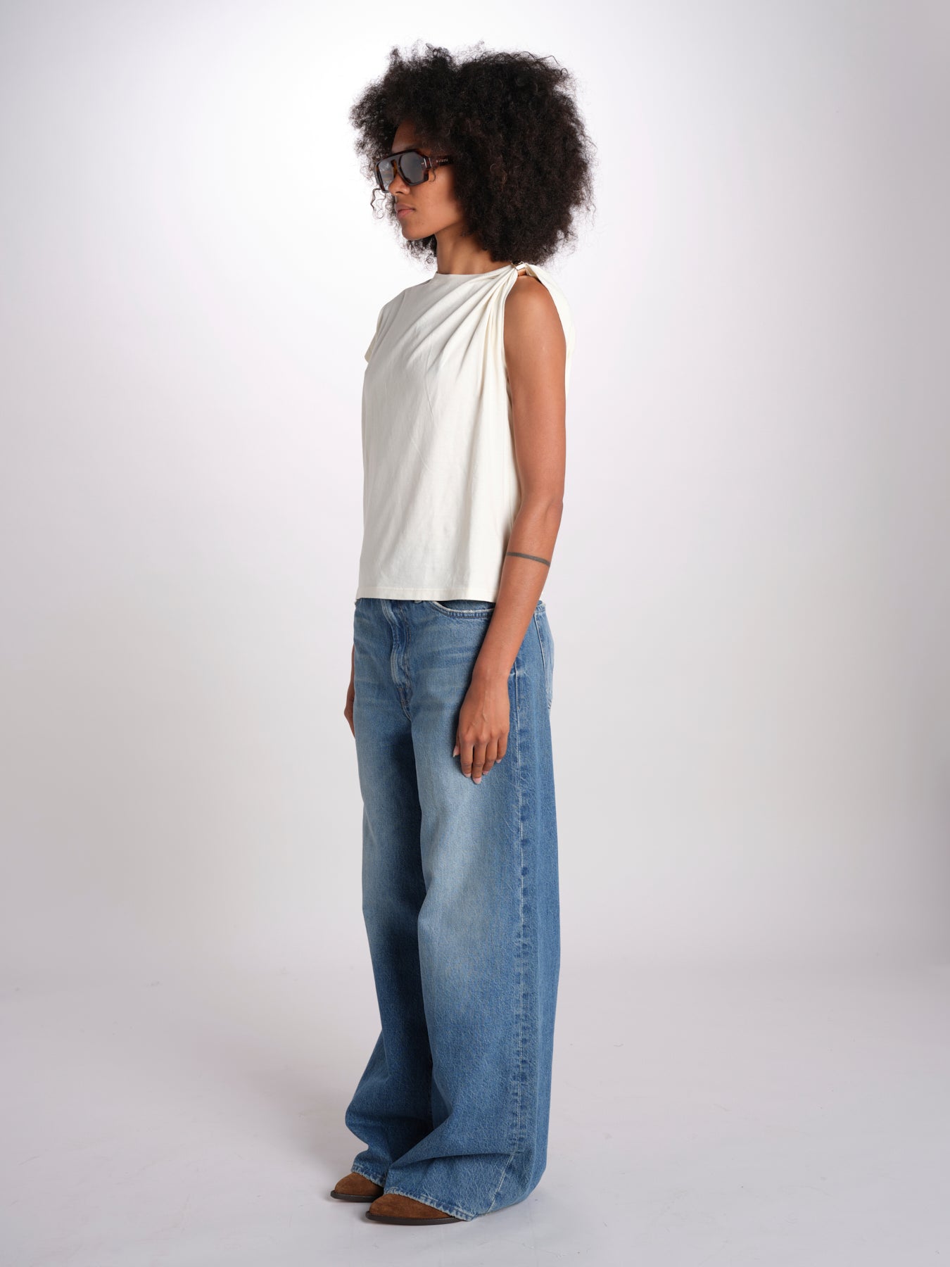 t-shirt asimmetrica ALLIA ECRU ba&sh 