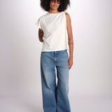 t-shirt asimmetrica ALLIA ECRU ba&sh 