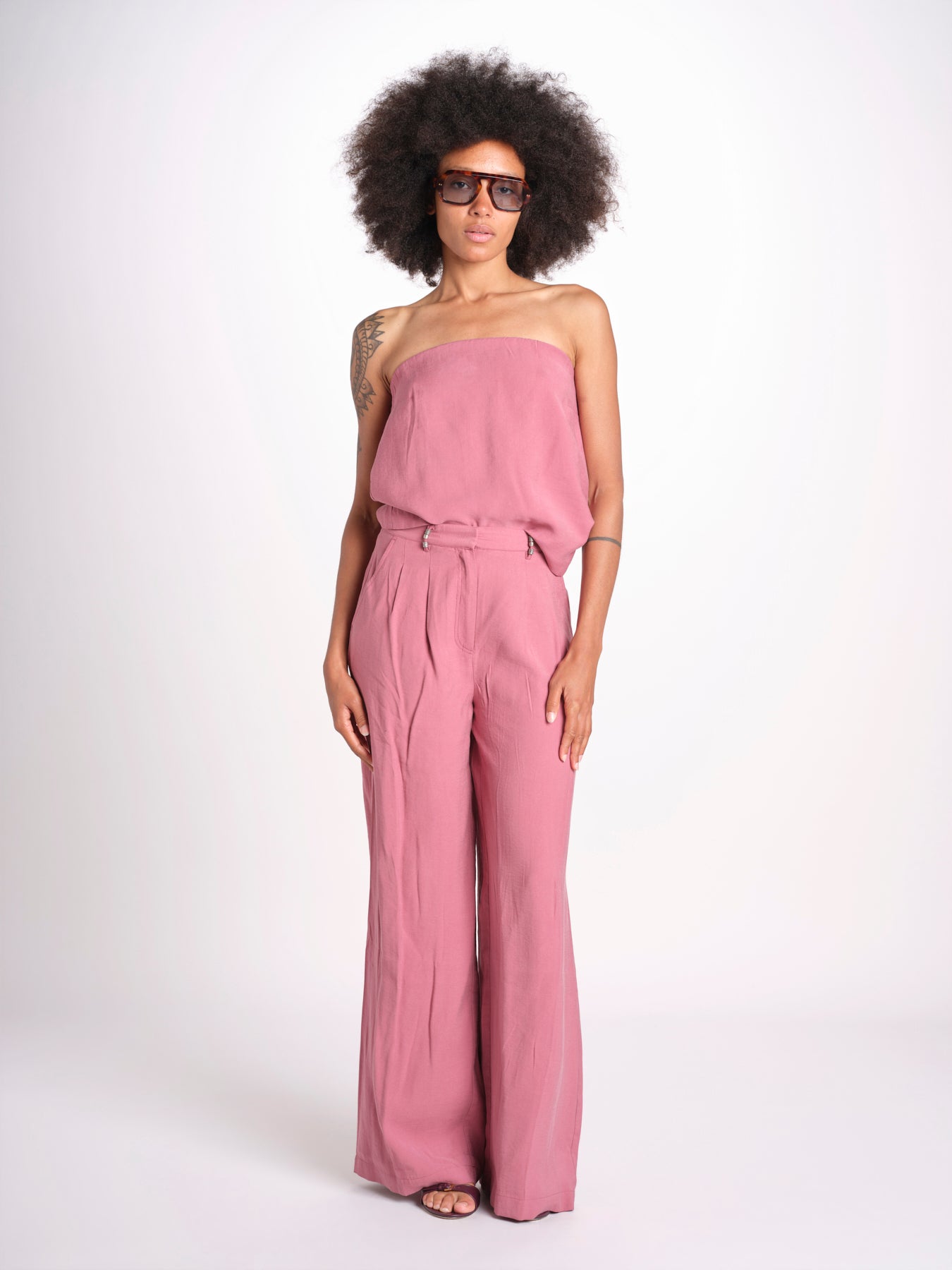 pantalone in lino con pinces DEANA ROSE ba&sh 