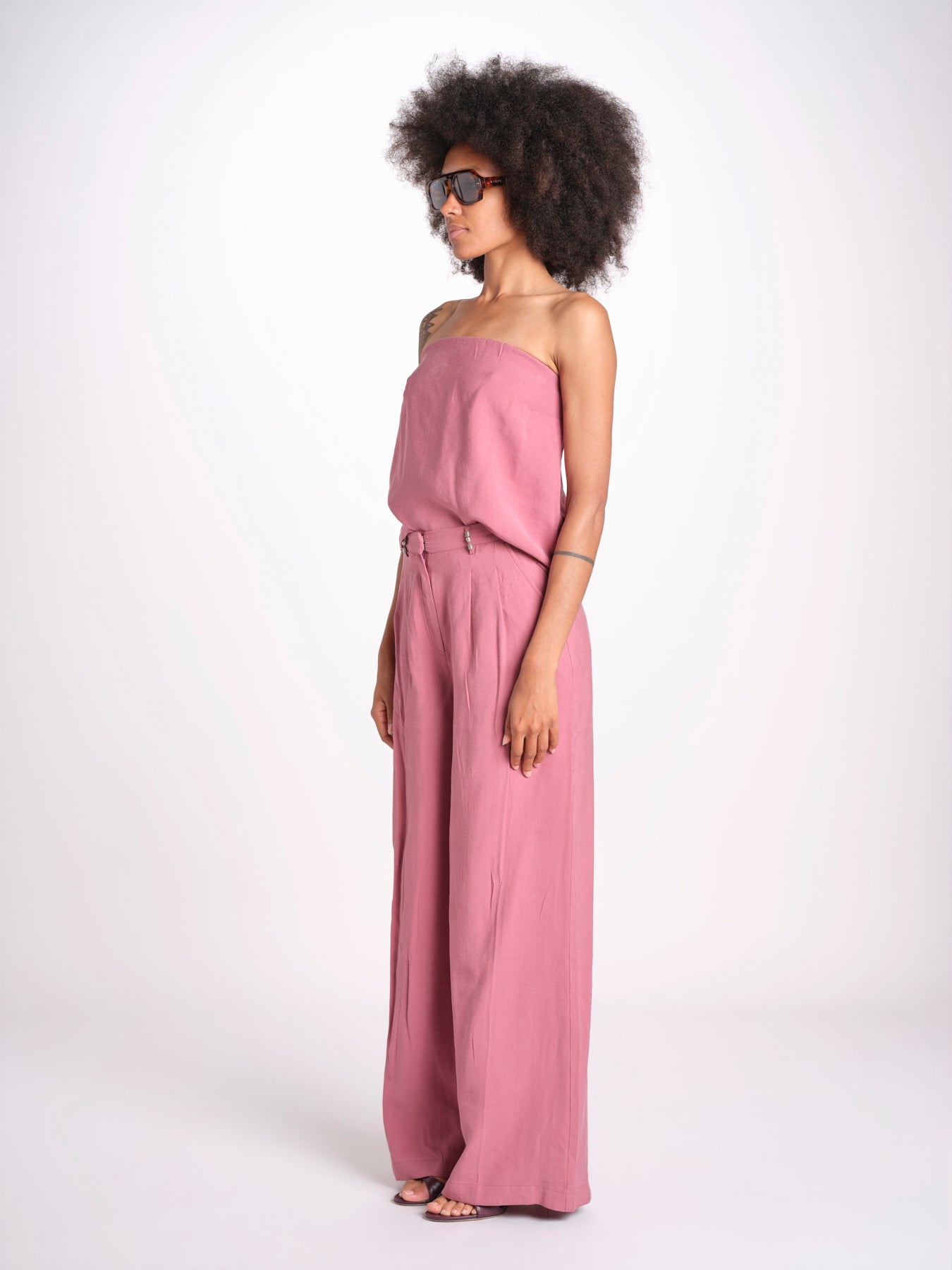 pantalone in lino con pinces DEANA ROSE ba&sh 