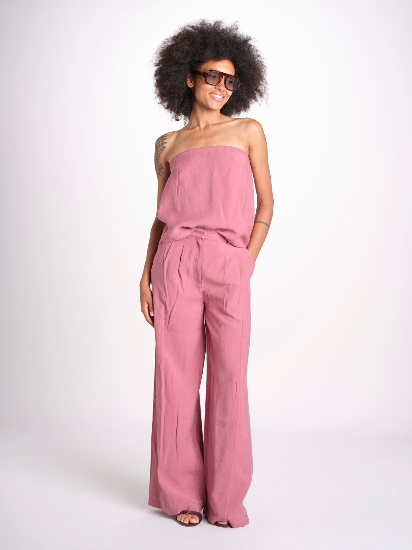 top in lino con elastico DEBORA ROSE ba&sh 