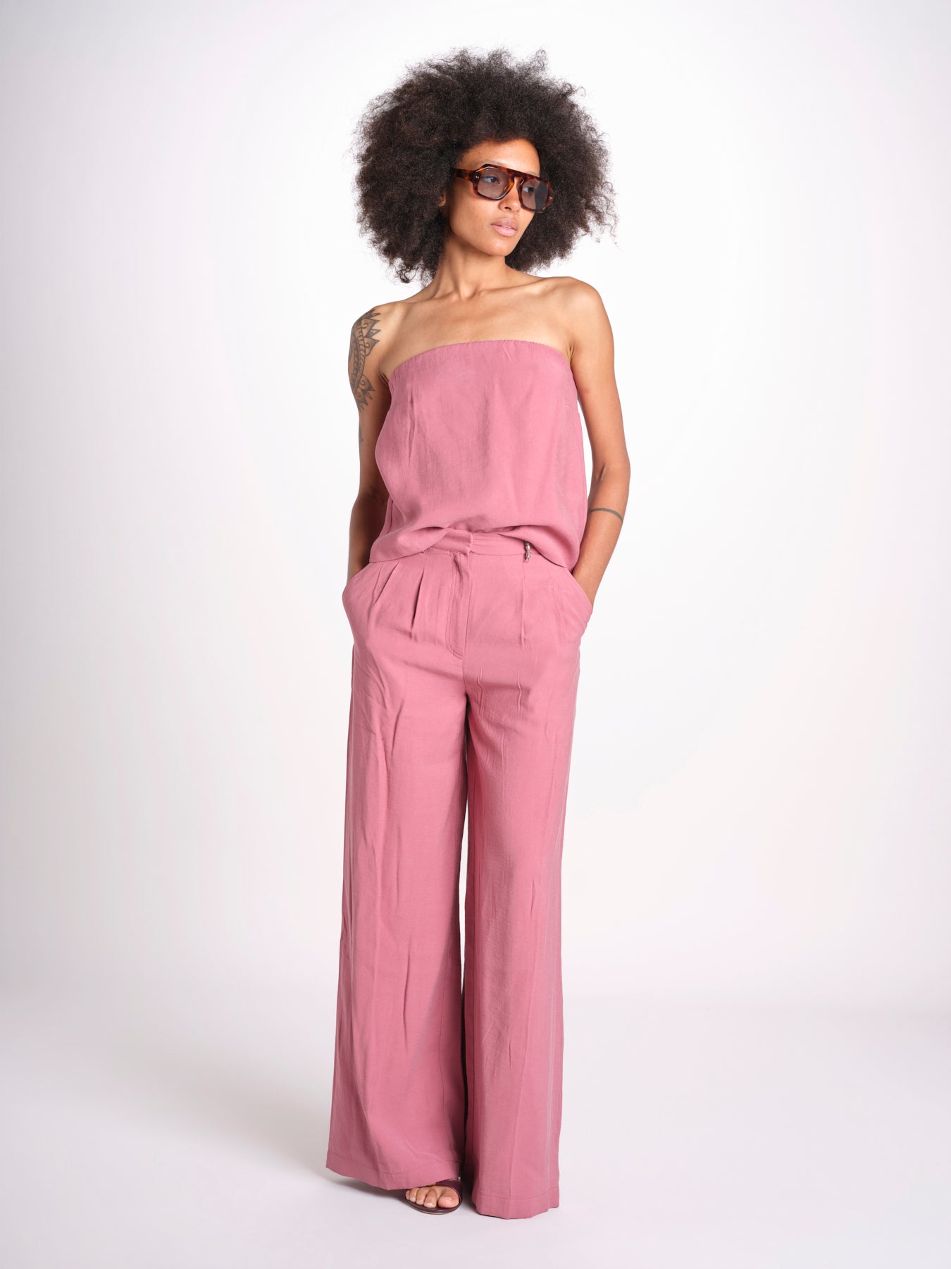 top in lino con elastico DEBORA ROSE ba&sh 
