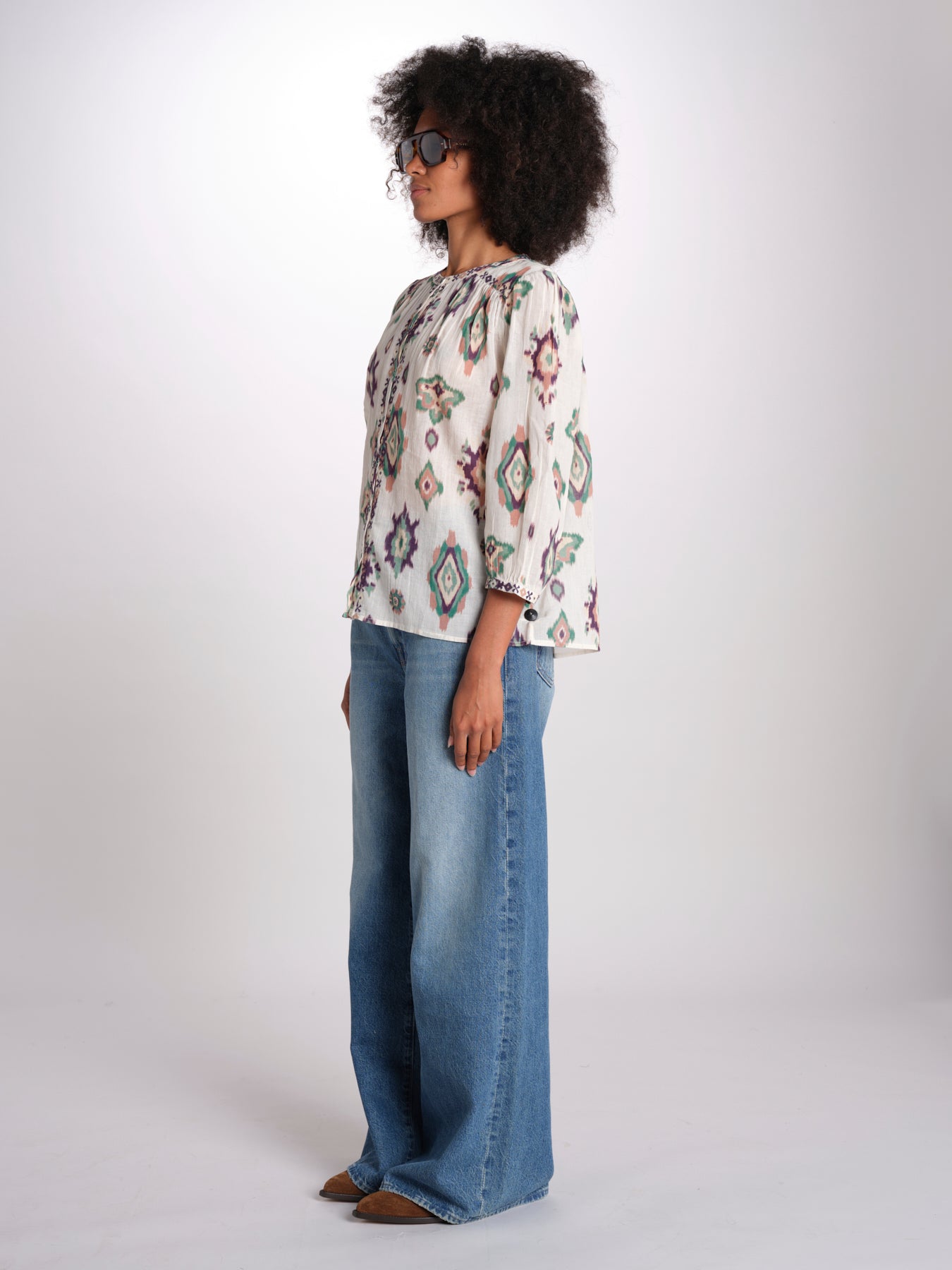camicia con stampa rombi ODELIE ECRU ba&sh 