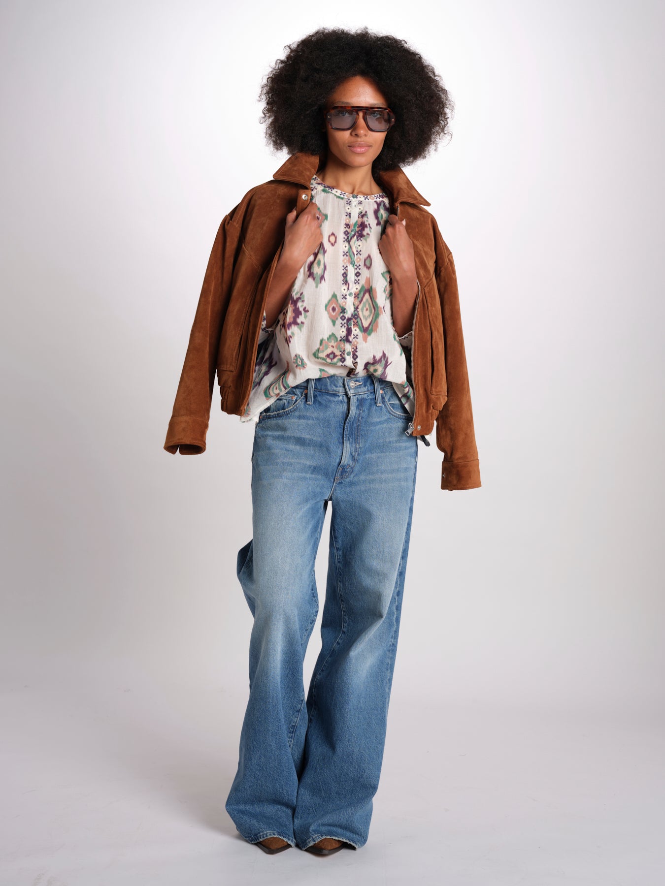 camicia con stampa rombi ODELIE ECRU ba&sh 