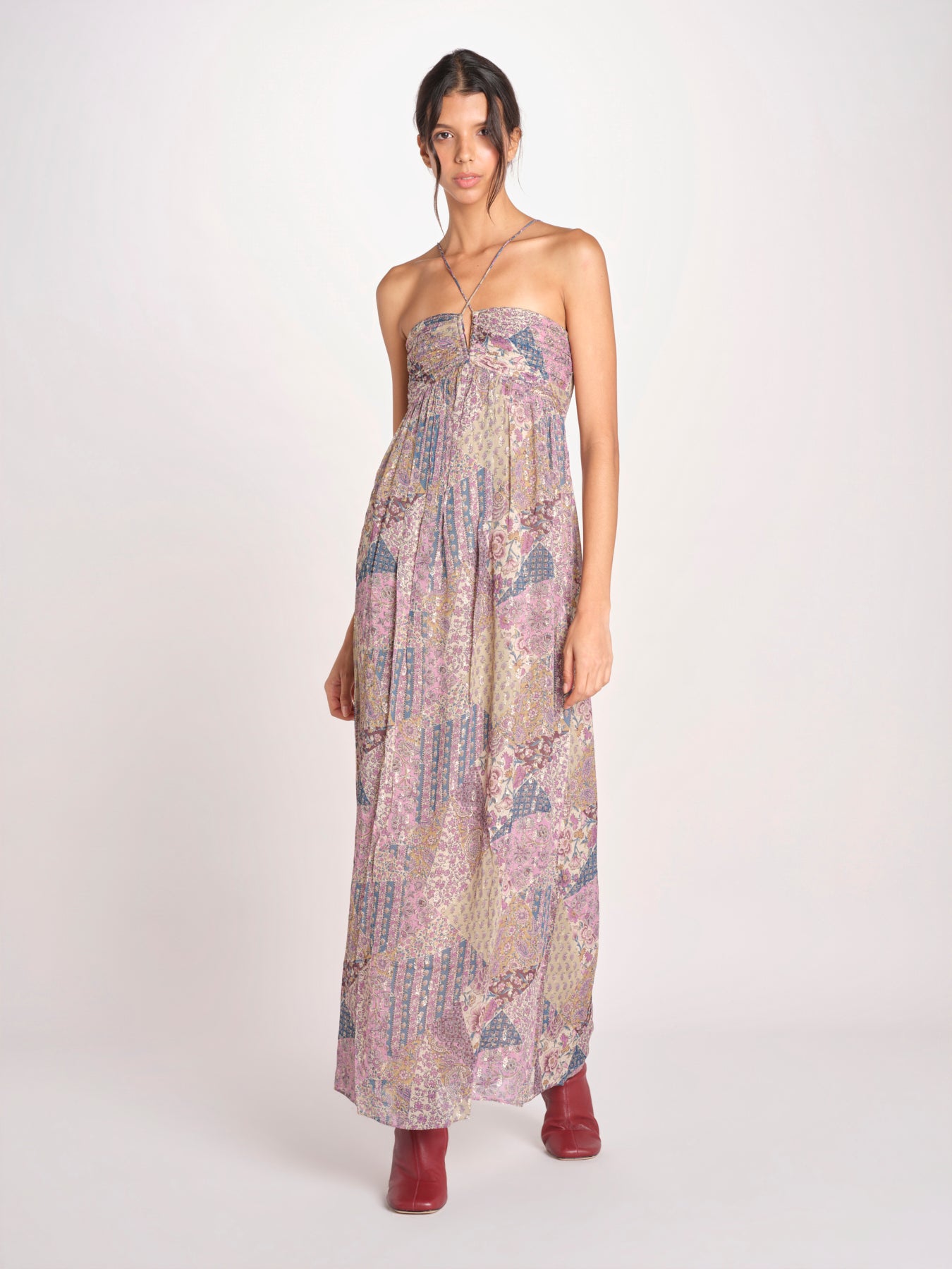 abito stampato con spalline PIETRA ROSE ba&sh 