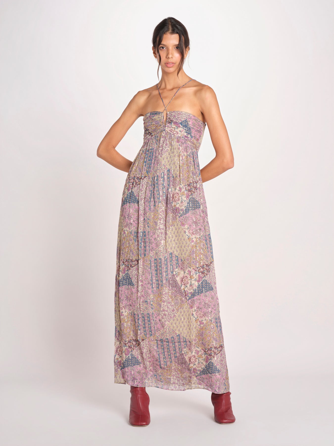 abito stampato con spalline PIETRA ROSE ba&sh 