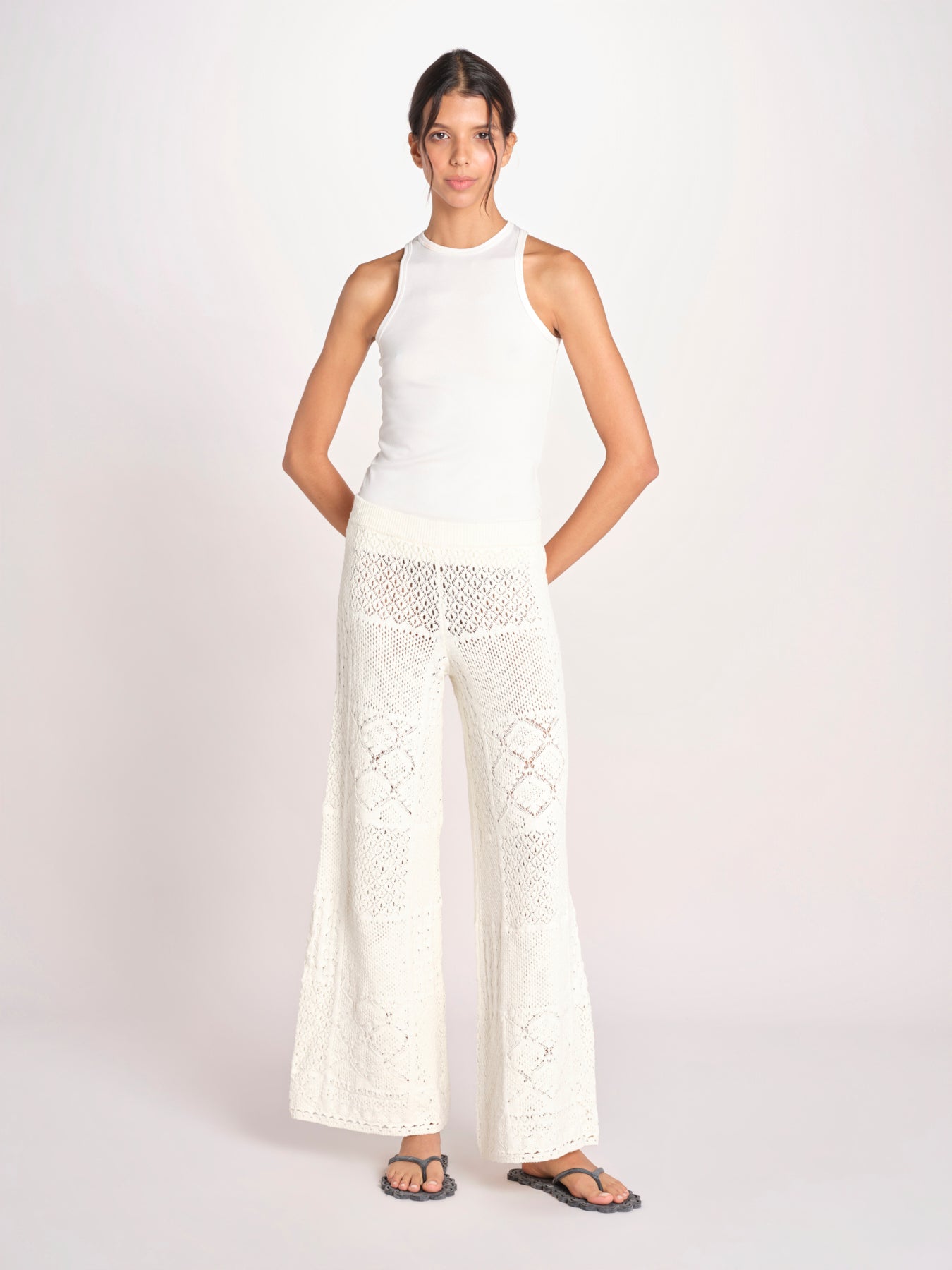 pantalone in crochet SANTY ECRU ba&sh 
