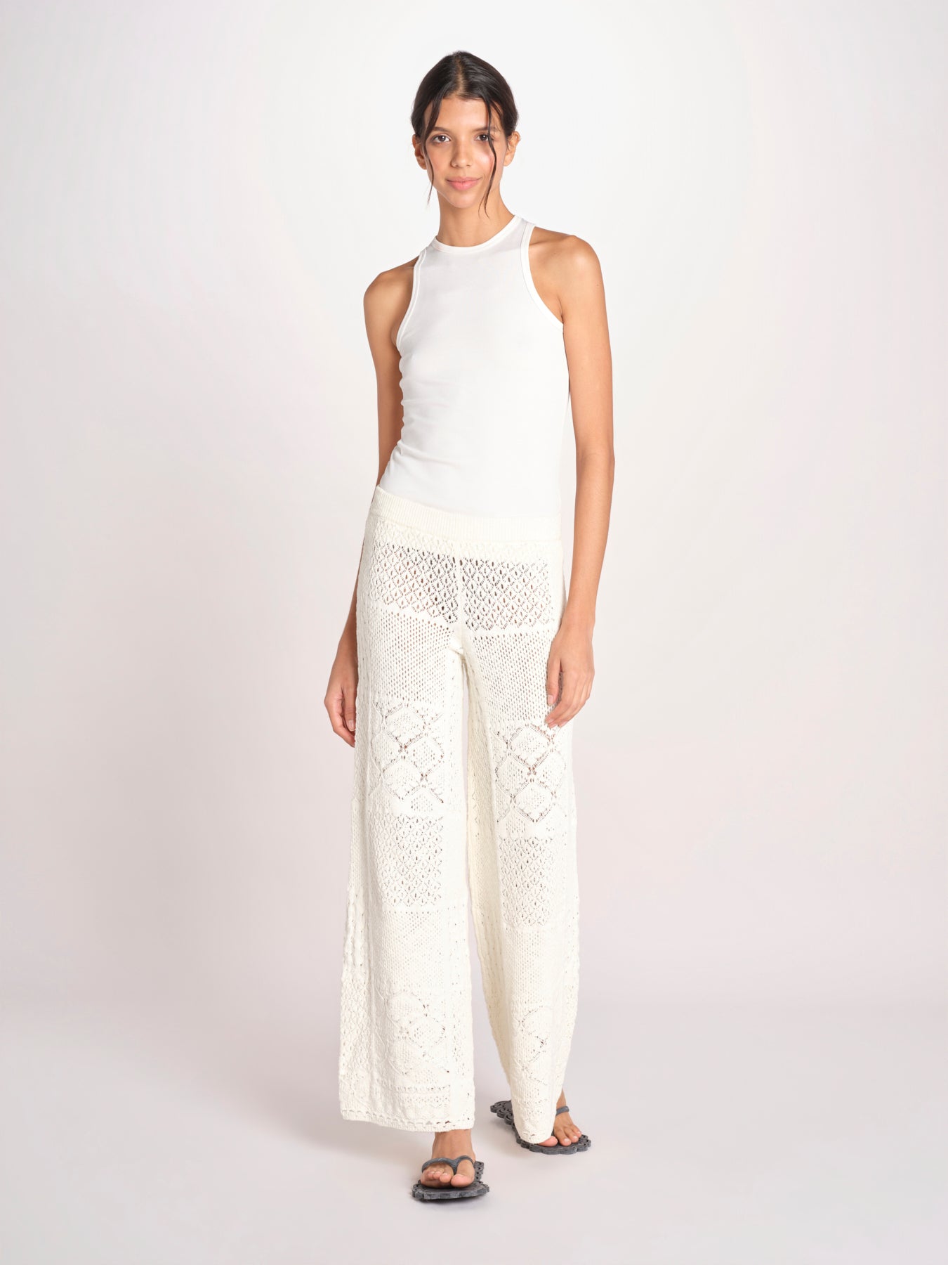 pantalone in crochet SANTY ECRU ba&sh 