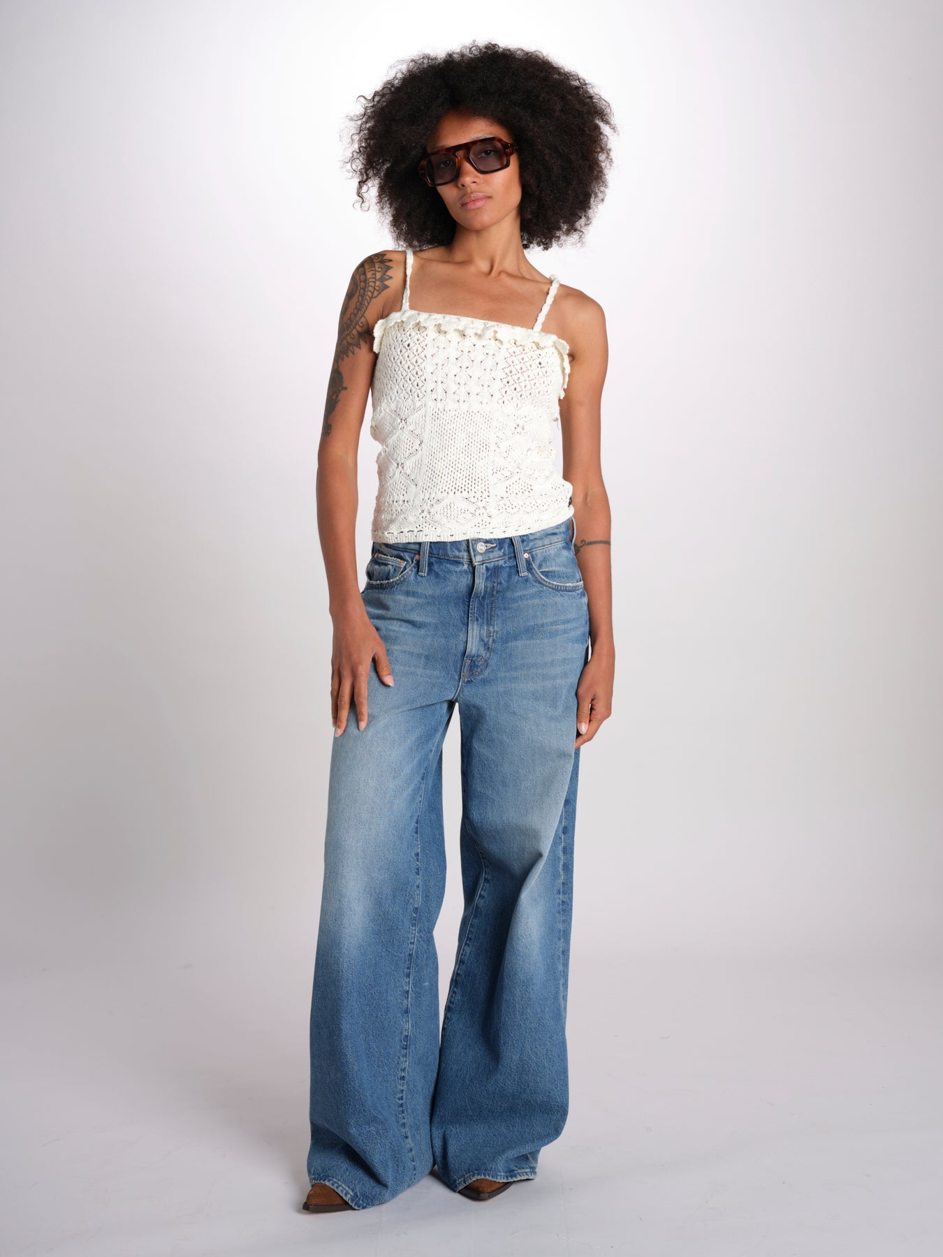 top in crochet SELA ECRU ba&sh 
