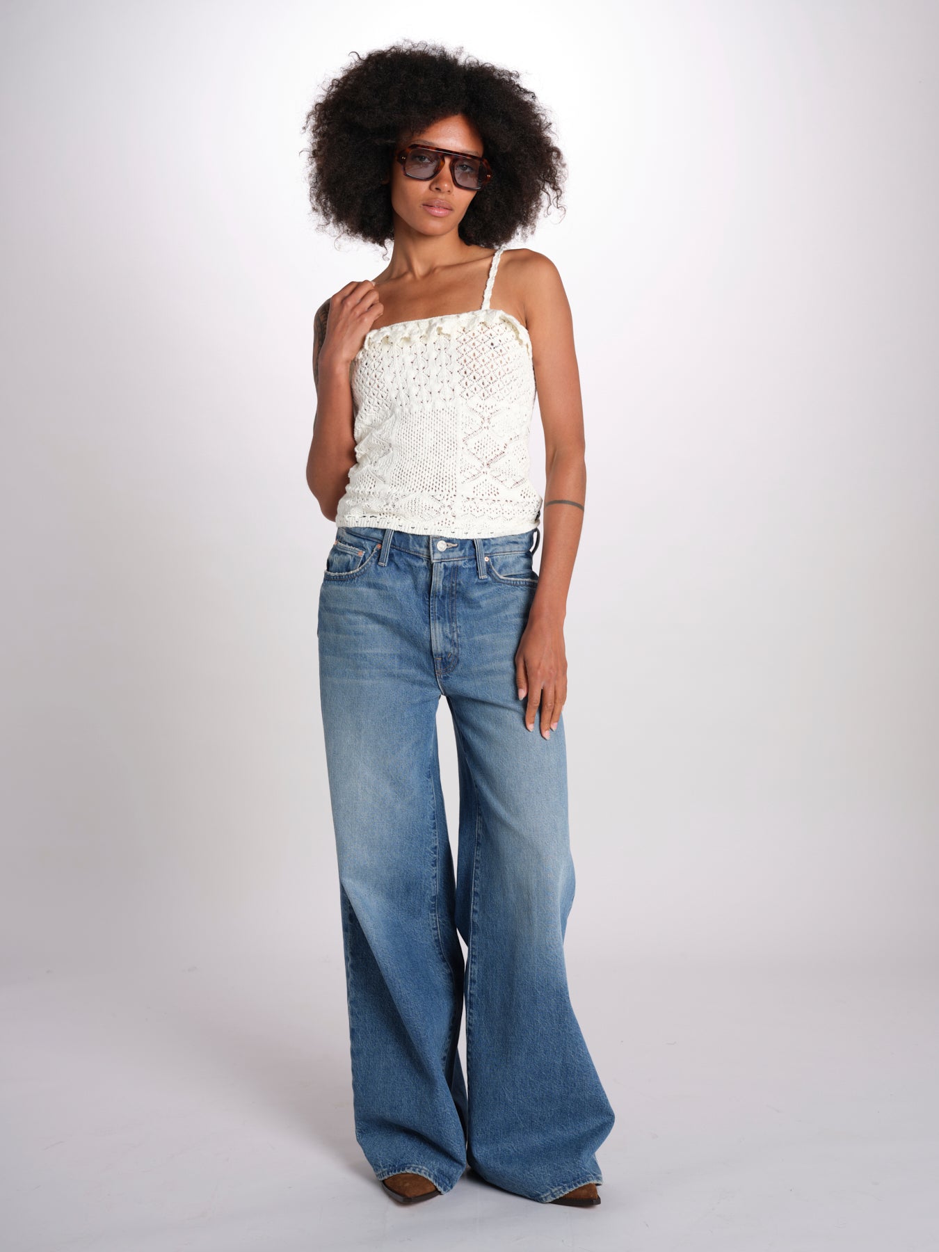 top in crochet SELA ECRU ba&sh 
