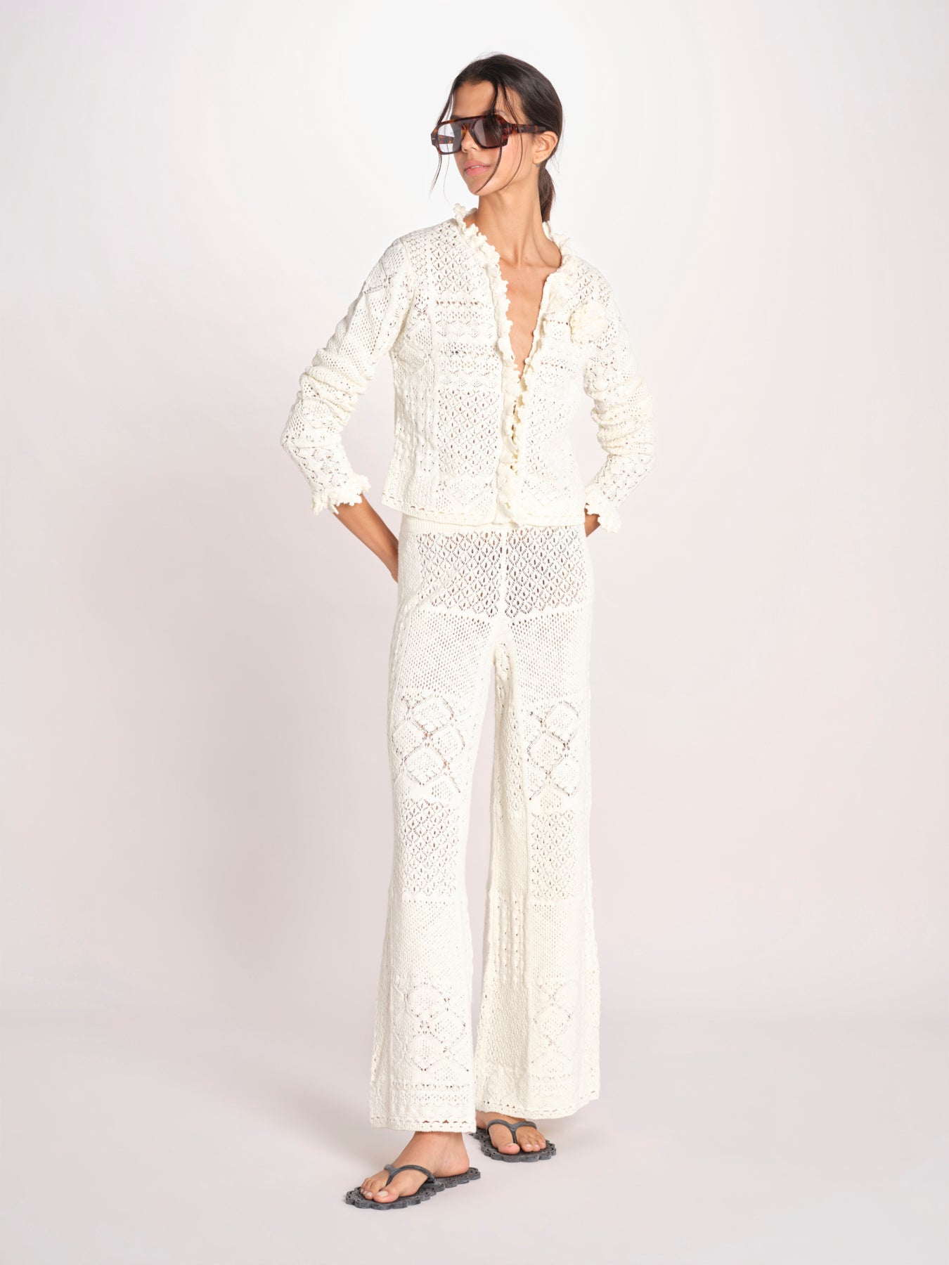 maglia in crochet SORIA ECRU ba&sh 