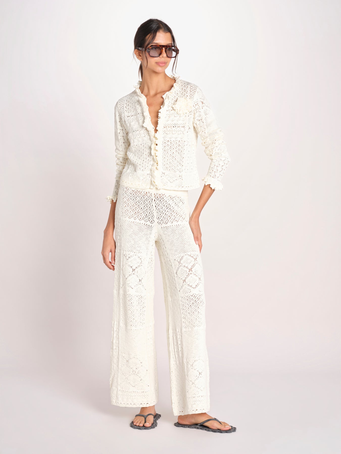 maglia in crochet SORIA ECRU ba&sh 