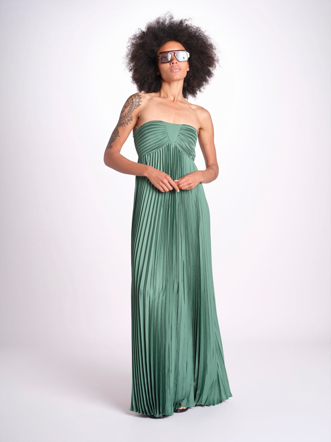 abito lungo plisse WILLOW VERT ba&sh 