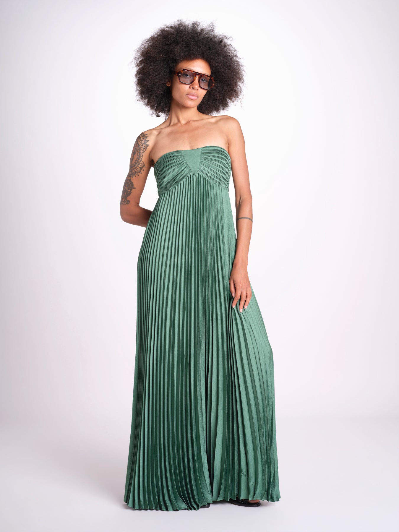 abito lungo plisse WILLOW VERT ba&sh 