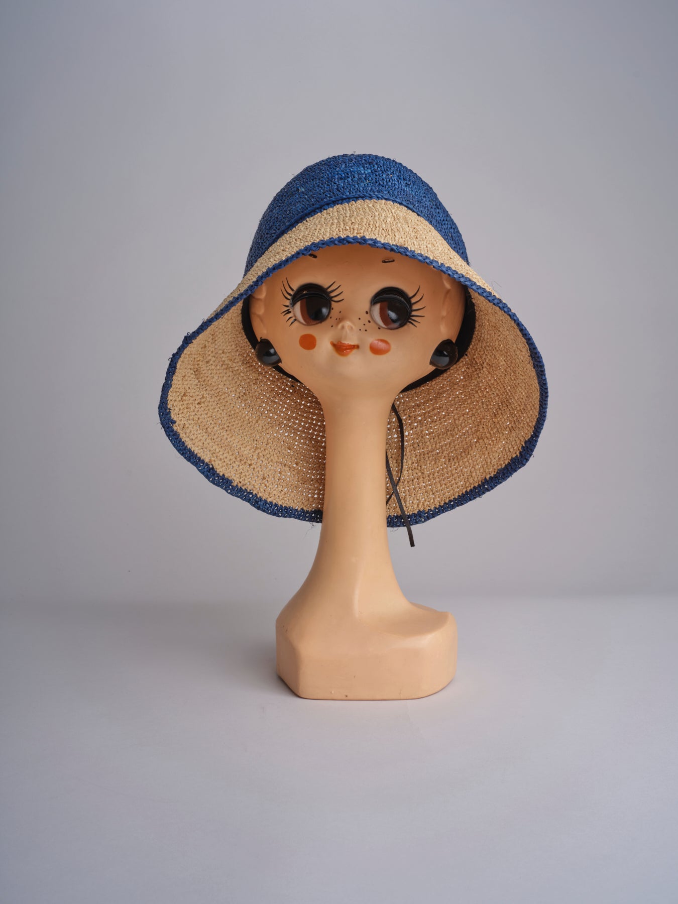 CAPELINE cappello in paglia bicolor DEMI CAPELINE CROCHET 01BG196 AZZ bagatelle france 