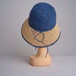 CAPELINE cappello in paglia bicolor DEMI CAPELINE CROCHET 01BG196 AZZ bagatelle france 