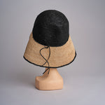 CAPELINE cappello in paglia bicolor DEMI CAPELINE CROCHET 01BG196 BLACK bagatelle france 