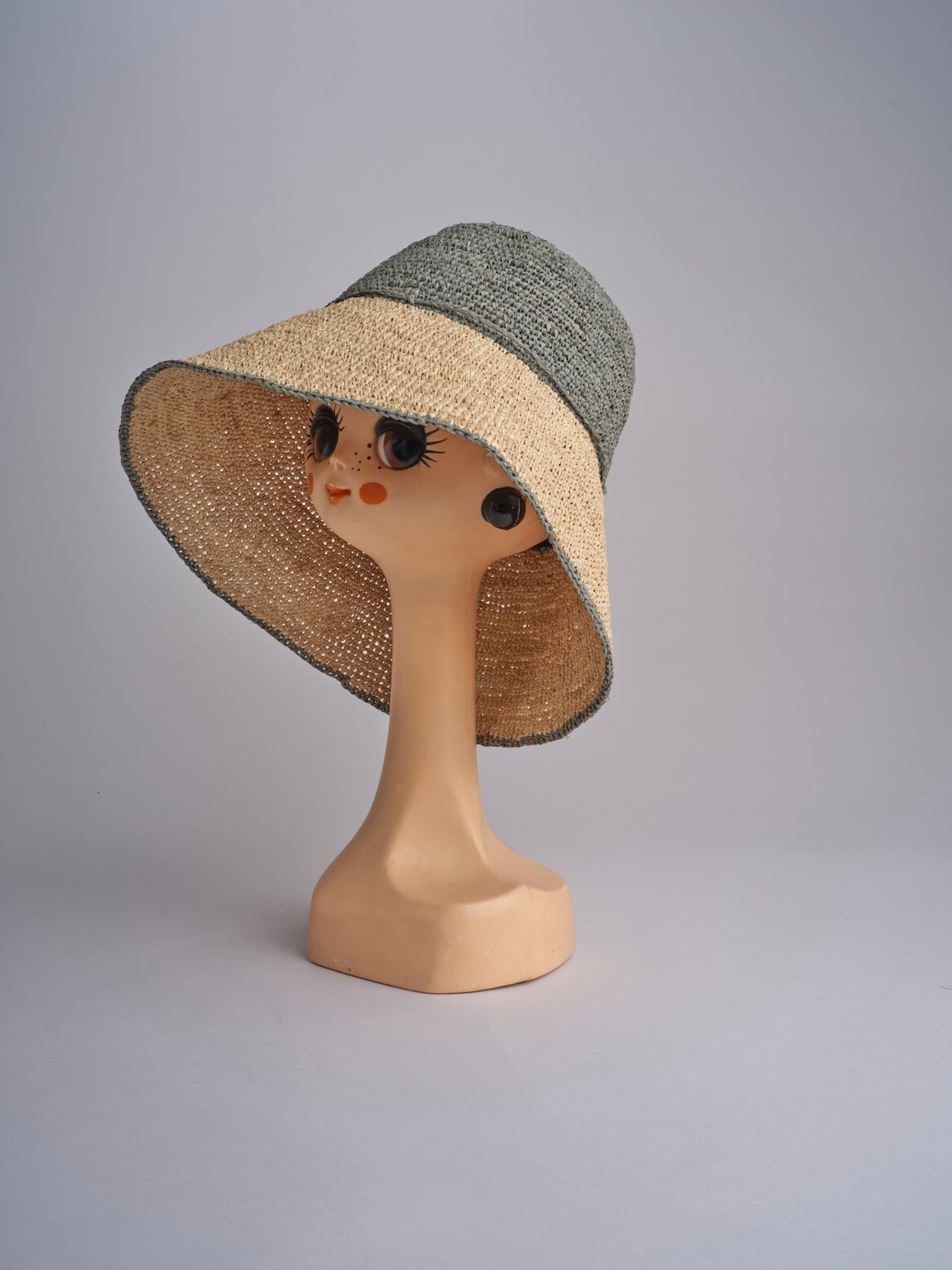 CAPELINE cappello in paglia bicolor DEMI CAPELINE CROCHET 01BG196 MULTI bagatelle france 