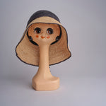 CAPELINE cappello in paglia bicolor DEMI CAPELINE CROCHET 01BG196 NAVY bagatelle france 