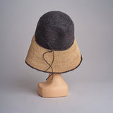 CAPELINE cappello in paglia bicolor DEMI CAPELINE CROCHET 01BG196 NAVY bagatelle france 