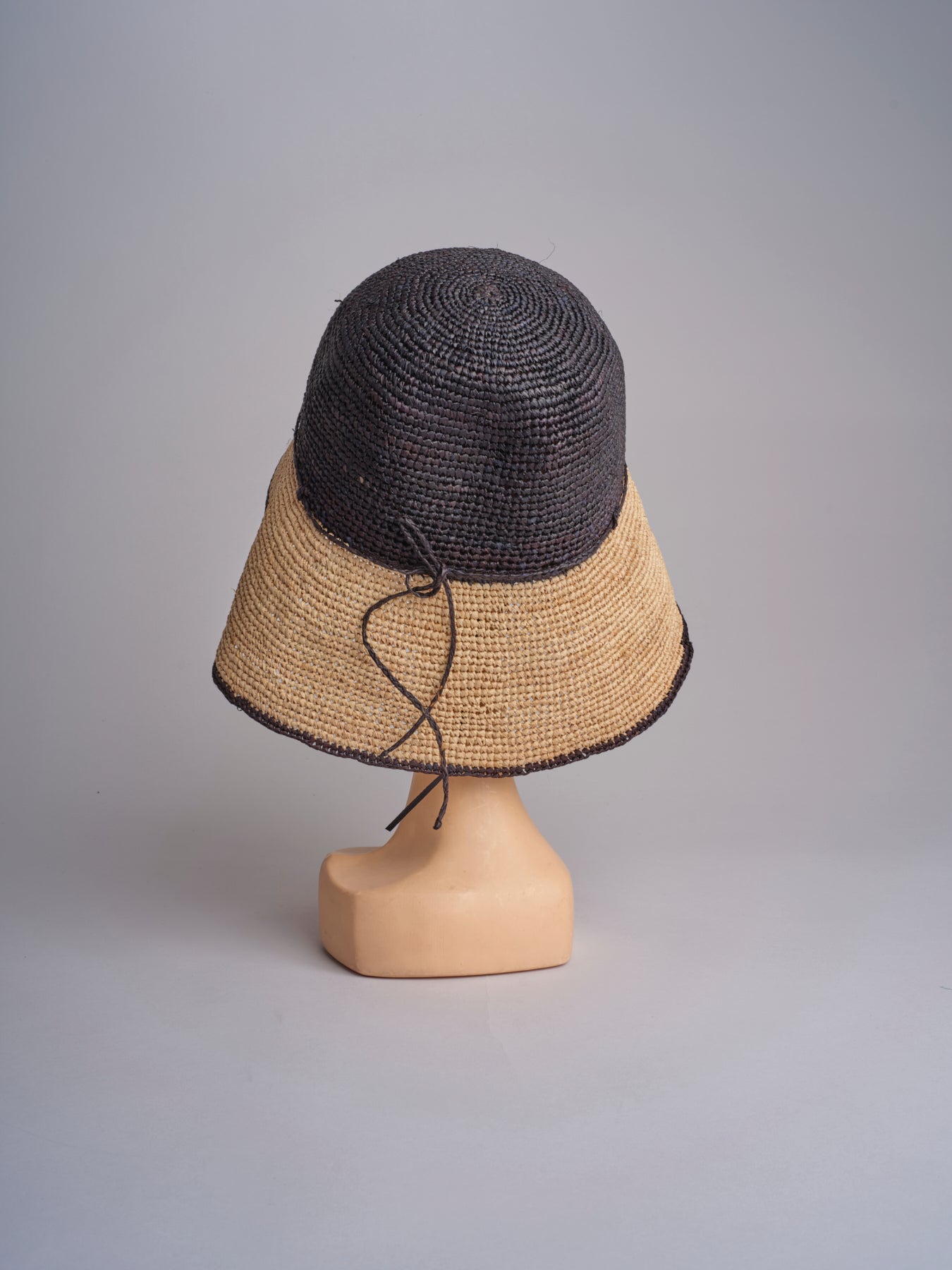 CAPELINE cappello in paglia bicolor DEMI CAPELINE CROCHET 01BG196 NAVY bagatelle france 