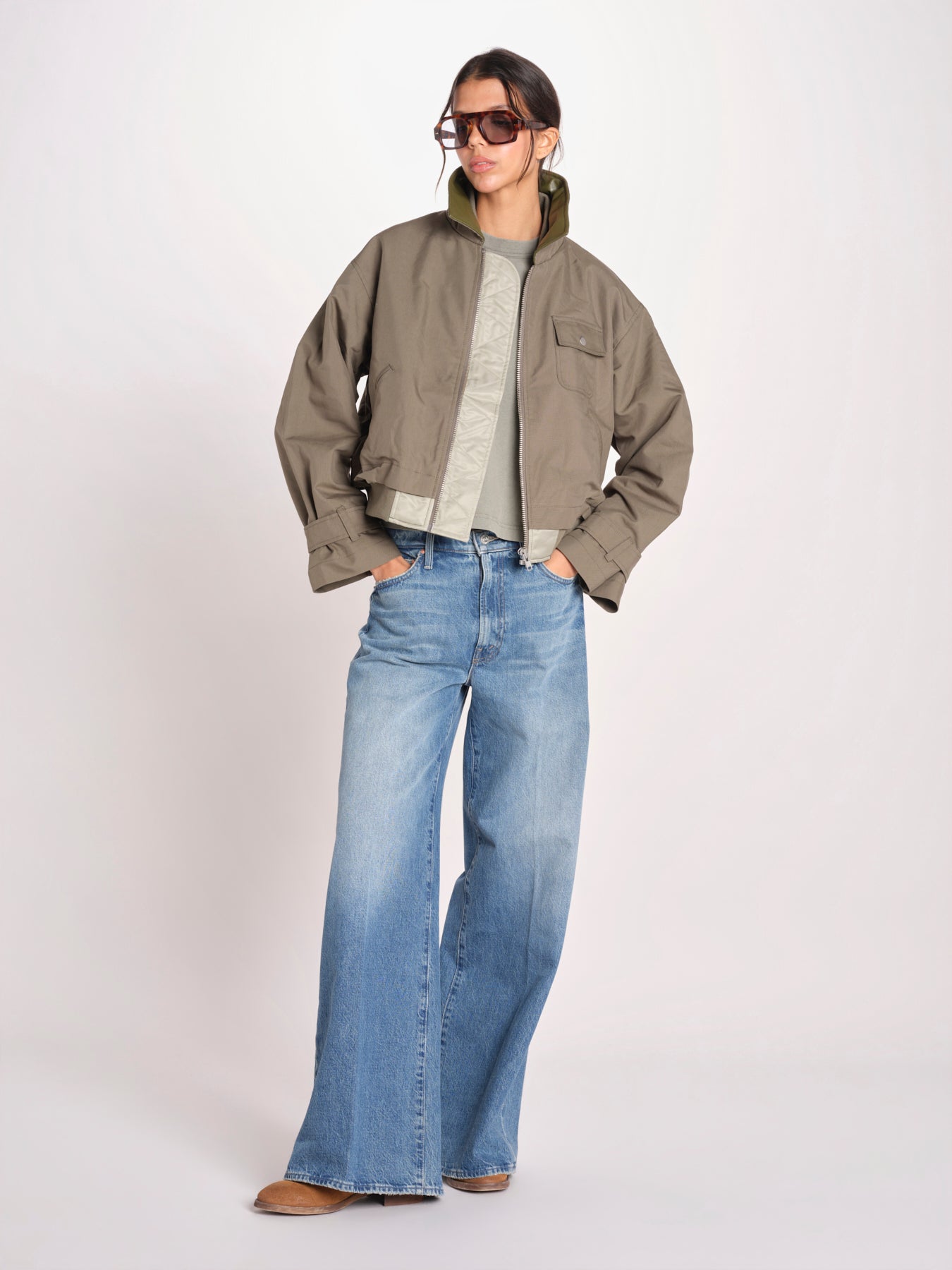 bomber in nylon JENNER P1840_PS26 167 SAGE bellerose 