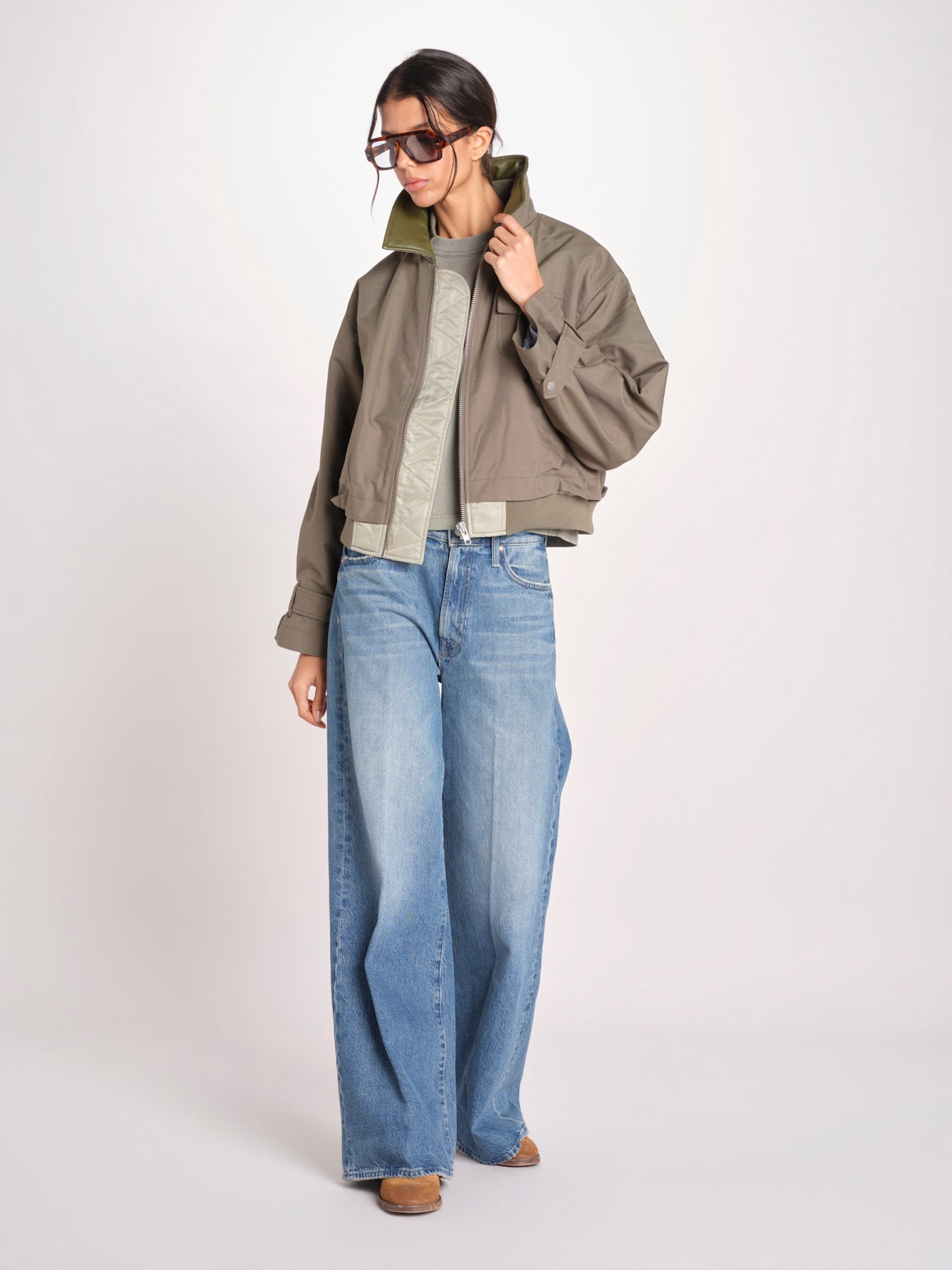 bomber in nylon JENNER P1840_PS26 167 SAGE bellerose 