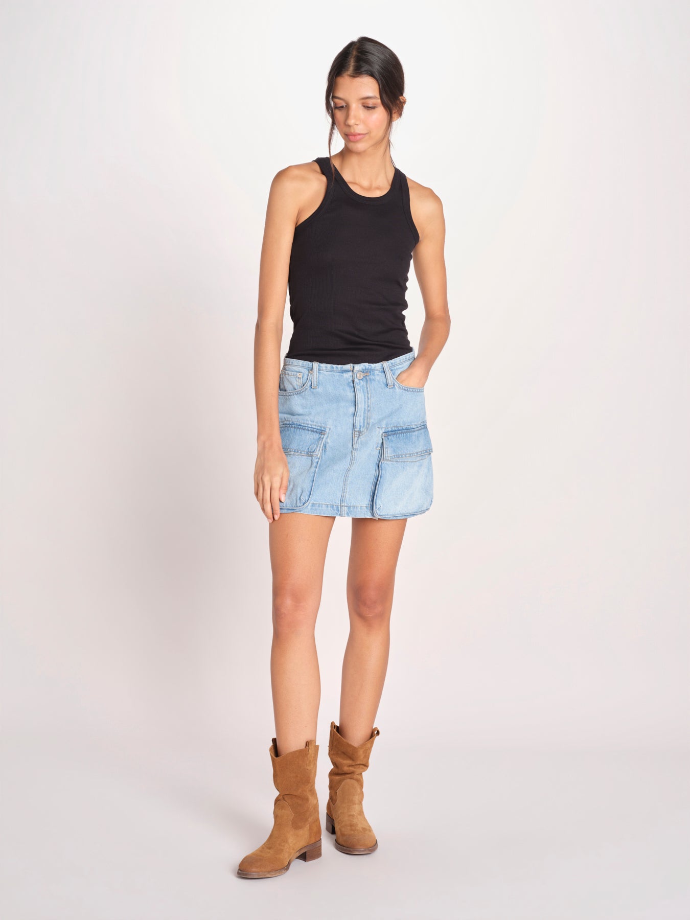 minigonna in denim PALLAS D0599_PS26 DUB DUSTY BLEACH bellerose 