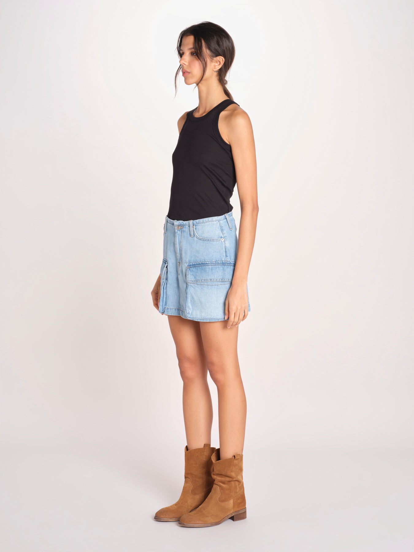 minigonna in denim PALLAS D0599_PS26 DUB DUSTY BLEACH bellerose 