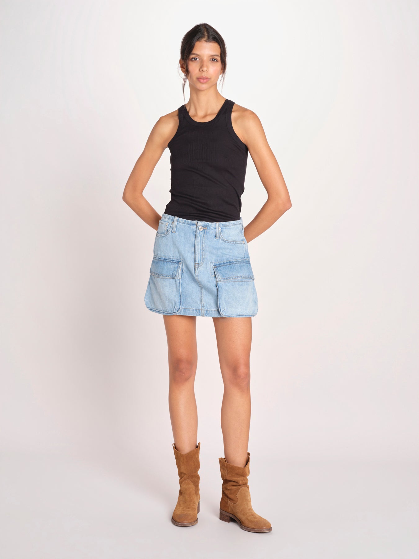 minigonna in denim PALLAS D0599_PS26 DUB DUSTY BLEACH bellerose 