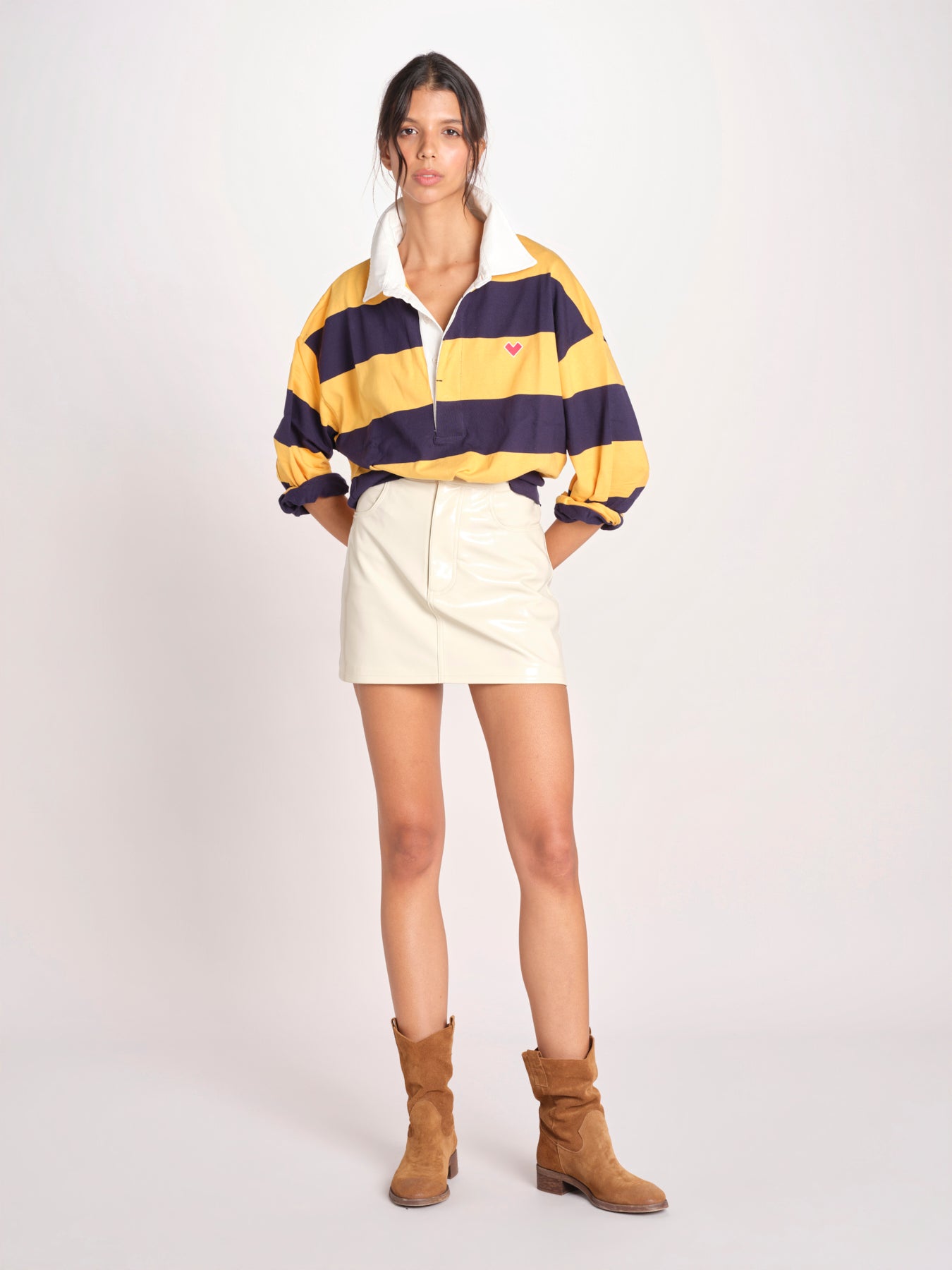 minigonna in vernice SOUR61 F1920_PS26 073 CREAM bellerose 