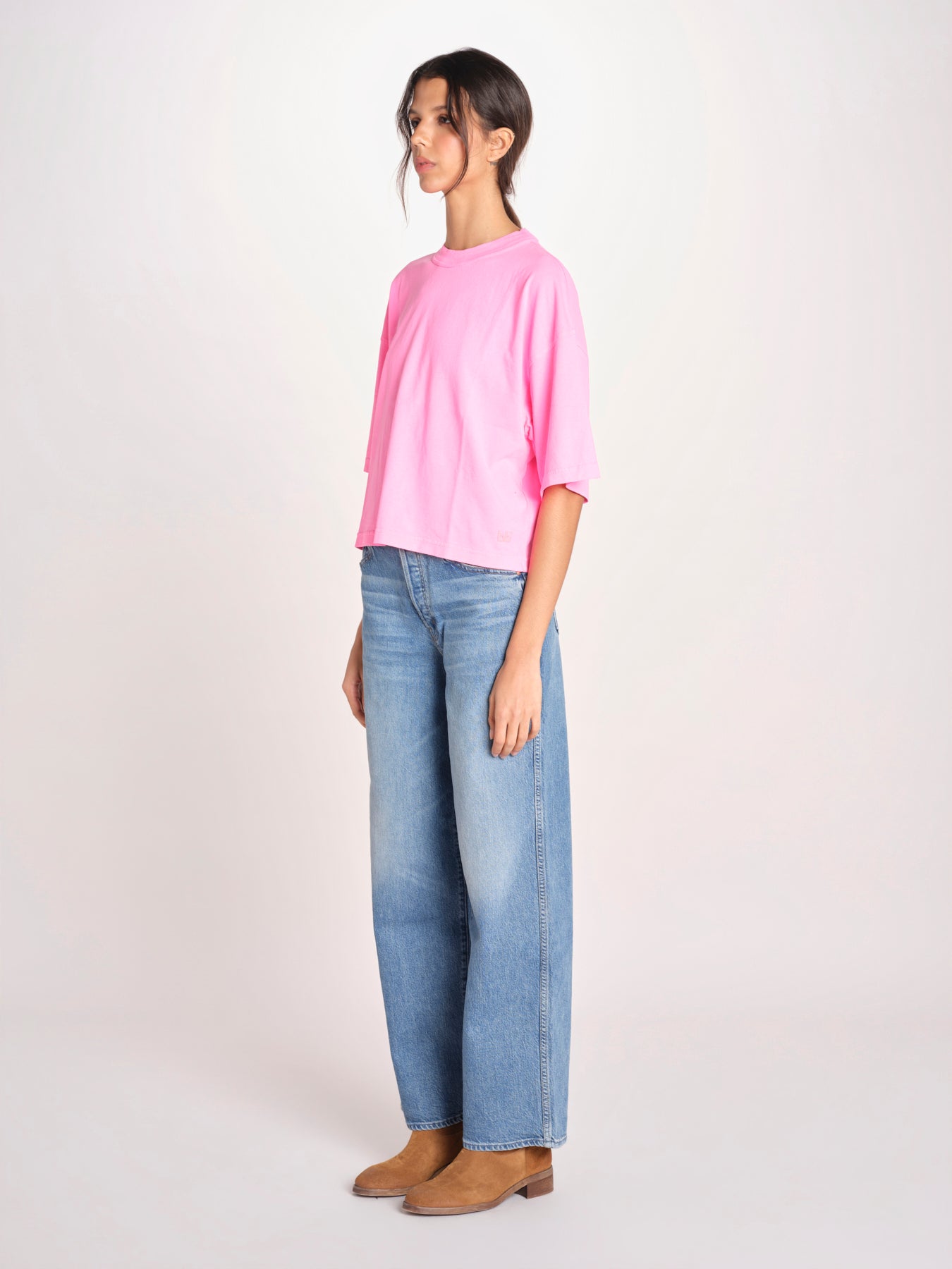t-shirt over VOSS61 T1473_PS26 372 FLUO PINK bellerose 