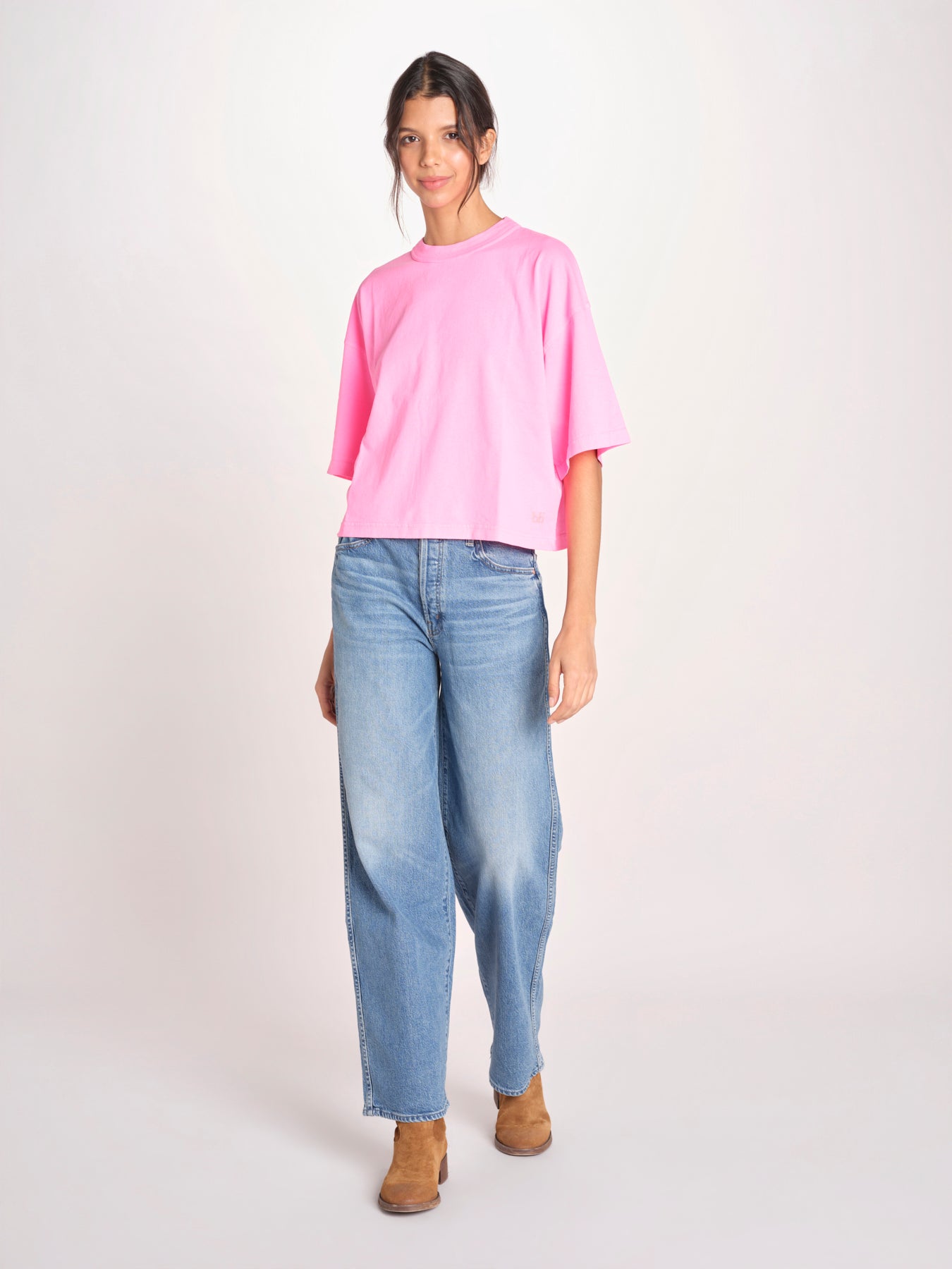 t-shirt over VOSS61 T1473_PS26 372 FLUO PINK bellerose 