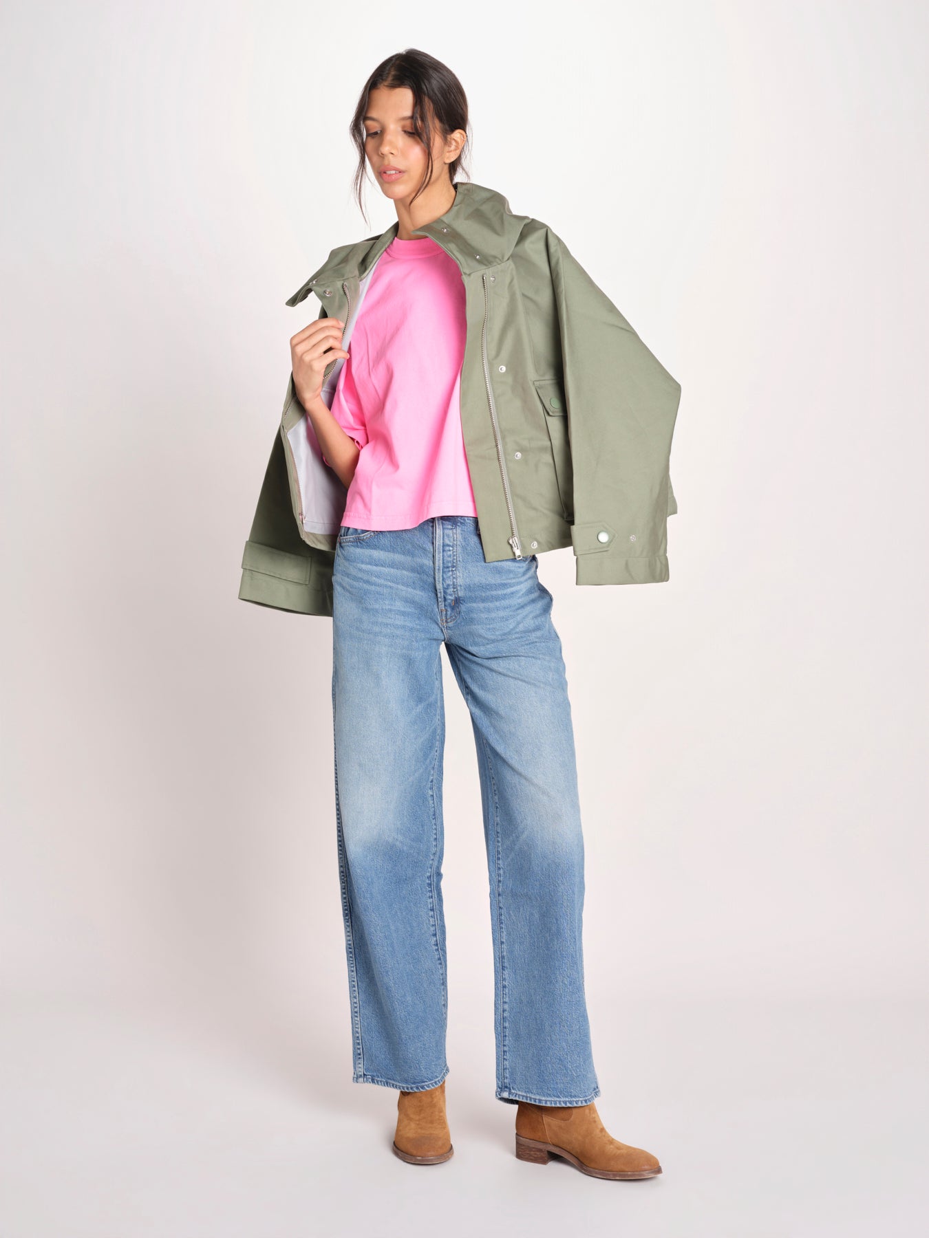 t-shirt over VOSS61 T1473_PS26 372 FLUO PINK bellerose 