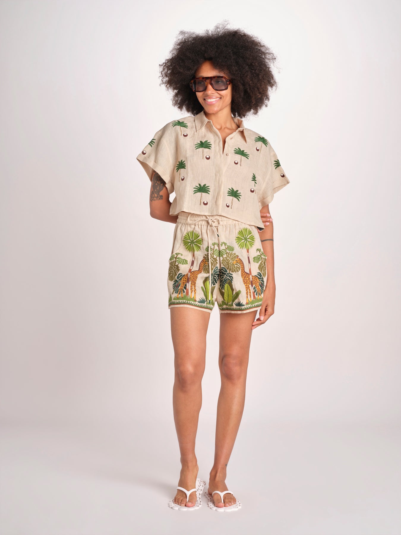 short con giraffe BE24865 BEIGE benaras soleil 