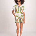 camicia cropped BE24867 WHITE MULTI benaras soleil 
