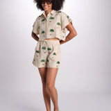 short cocco più palme BE25125 BEIGE GREEN benaras soleil 