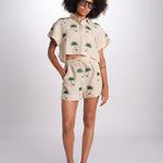 short cocco più palme BE25125 BEIGE GREEN benaras soleil 