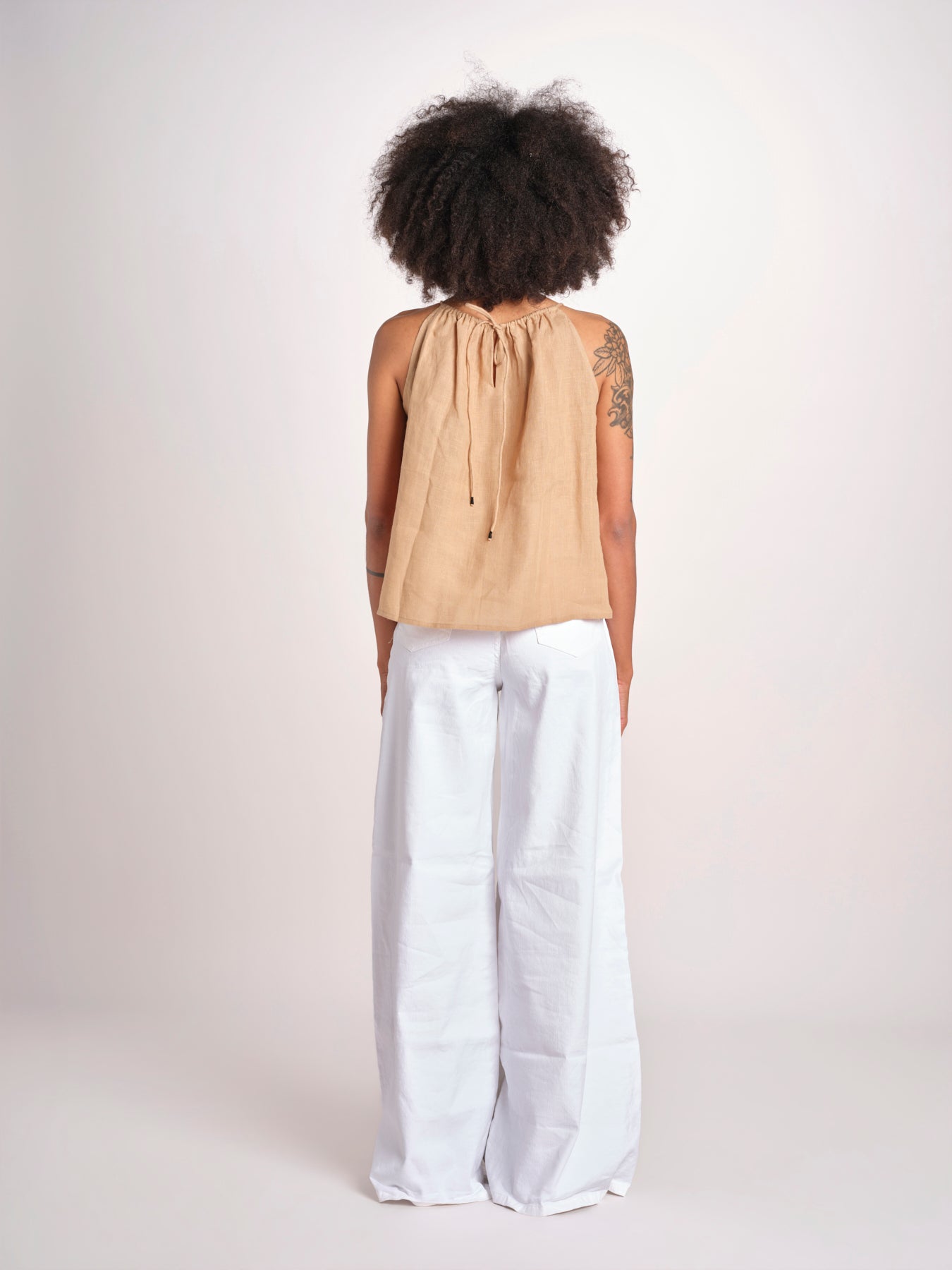 top ricamo greche BE25204 BEIGE BLACK benaras soleil 
