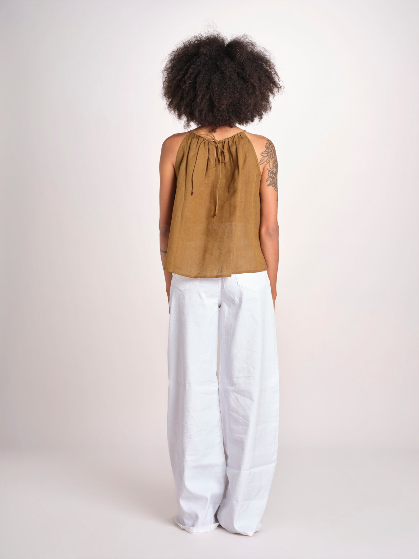 top ricamo greche BE25204 KHAKI WINE benaras soleil 