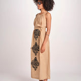 abito lungo BE25245 BEIGE BLACK benaras soleil 